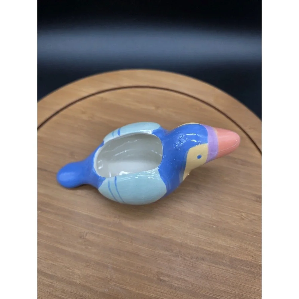 Quirky Blue Toucan Bird Ceramic Succulent Planter‎ Candy Trinket Dish